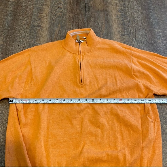 Peter Millar Orange Creamsicle Quarter-Zip Sweater Size Large - Picture 4 of 6
